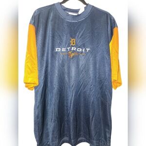 Lee Sport Vintage Detroit Tigers T-Shirt Blue & Gold‎ Mesh MLB Baseball